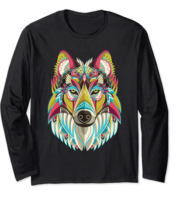 dog lover motif long-sleeve shirt