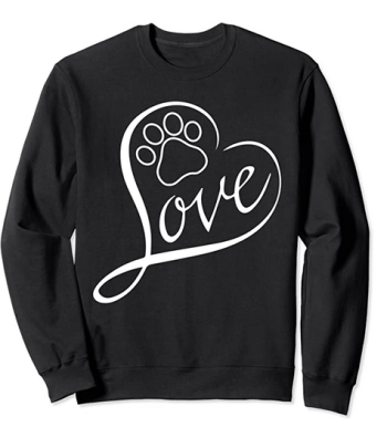 dog lover motif sweatshirt