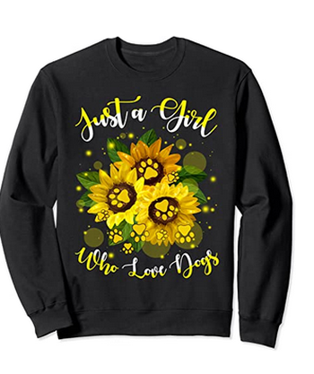 dog lover motif sweatshirt