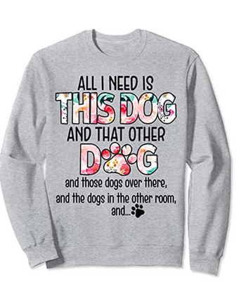 dog lover motif sweatshirt