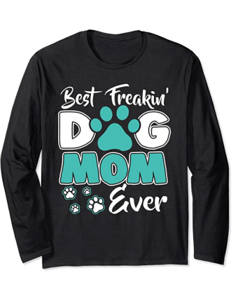 dog mom log sleeve shirt