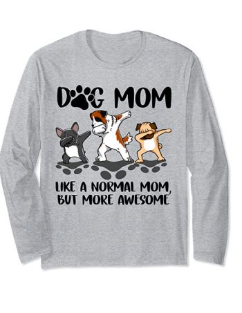 dog mom log sleeve shirt