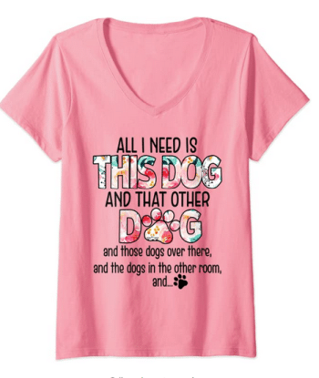 dog mom v-neck t-shirt