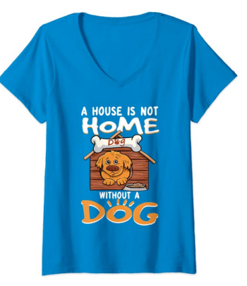 funny dog v-neck t-shirt